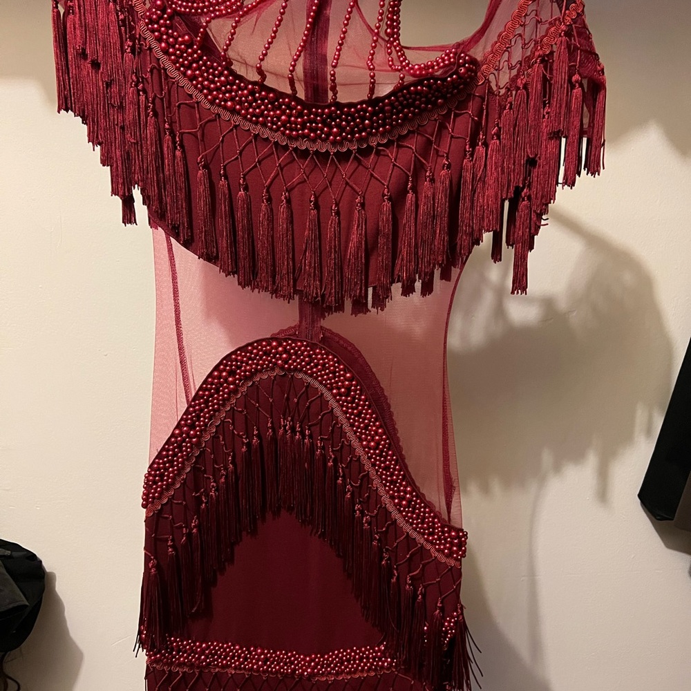 Burgundy party dress